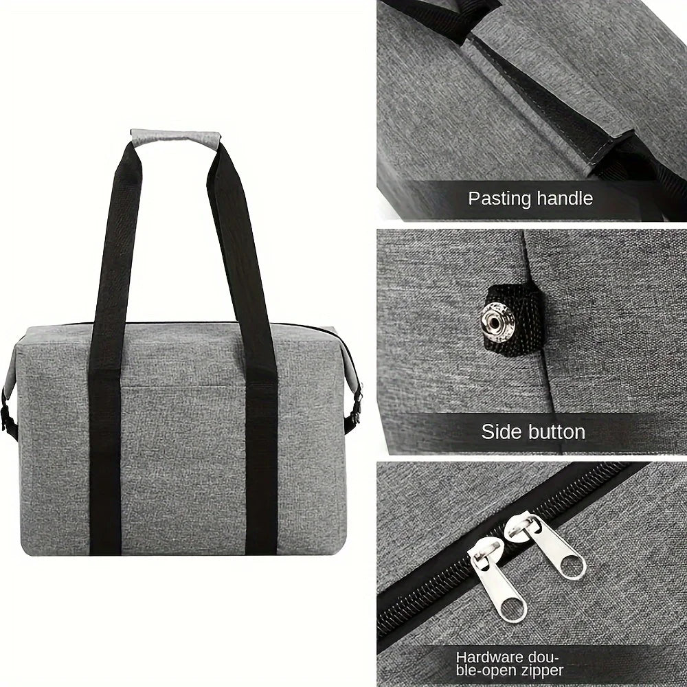 Large Capacity Insulated Tote Bag, Foldable Cooler Bag, Student Work Lunch Bag, Outdoor Picnic Bag