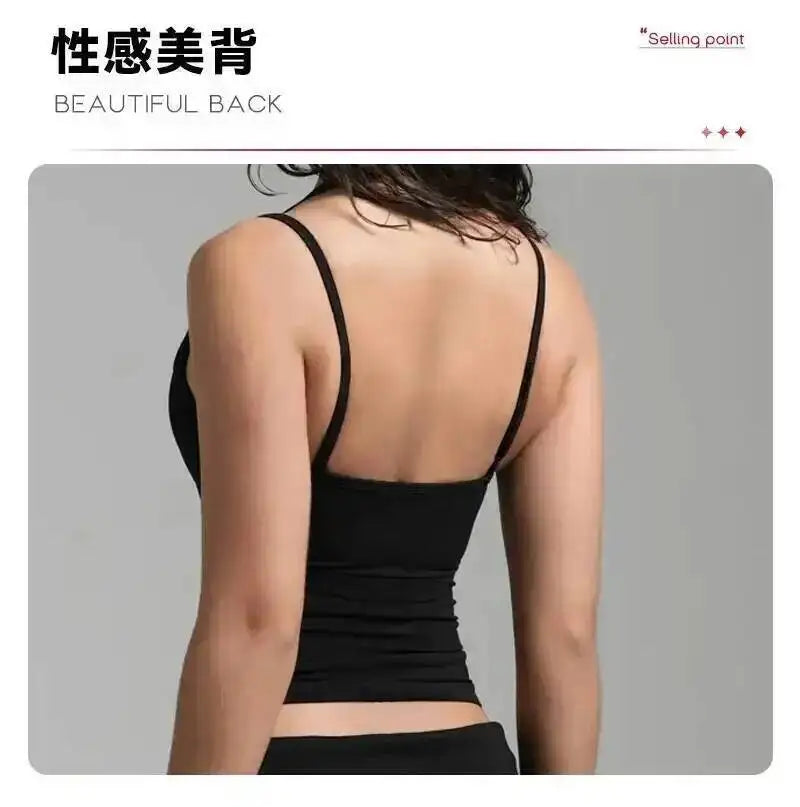 PMWRUN Women Yoga Tank Top Halter Neck Double Layer Built-in Bra Breathable Quick Dry Soft Stretchy For Gym Yoga Workout