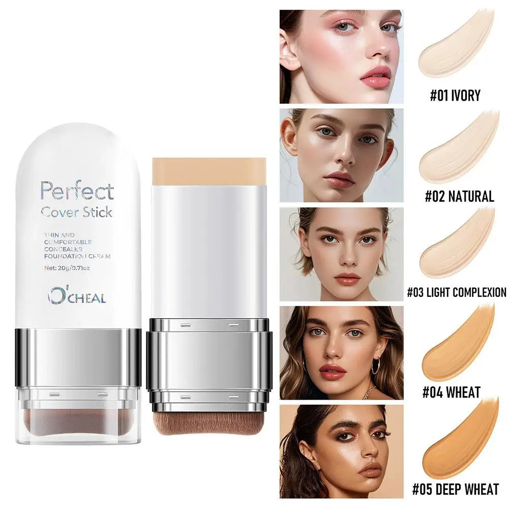Perfect Cover Stick Concealer Foundation Stick, Lightweight Natural Coverage, Smooth Texture Easy Application For Daily Makeup