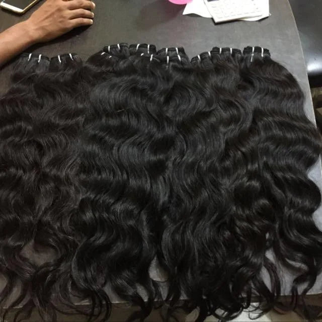 Virgin Indian Remy Human Hair Bundles Straight & Natural Wave Black Wrap Style Ready to Ship