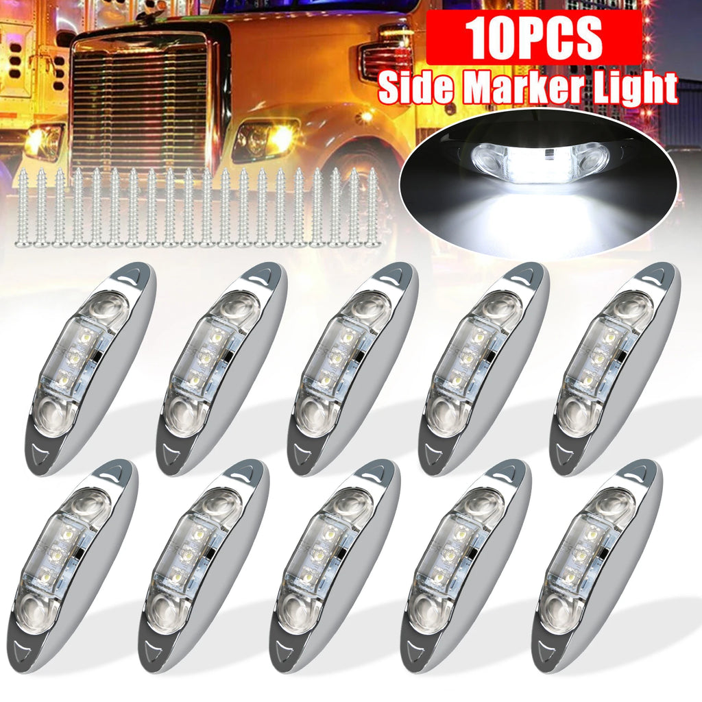 10PCS Universal LED Clearance and Side Marker Lights Piranha styling for Trucks Trailers Boats Cars Bus 12-24V Tail Indicators