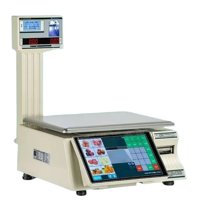 Weighing TM-F66 30kg AI Touch Screen Supermarket Label Scale Cash Register Hot Label Scale Weighing Scale