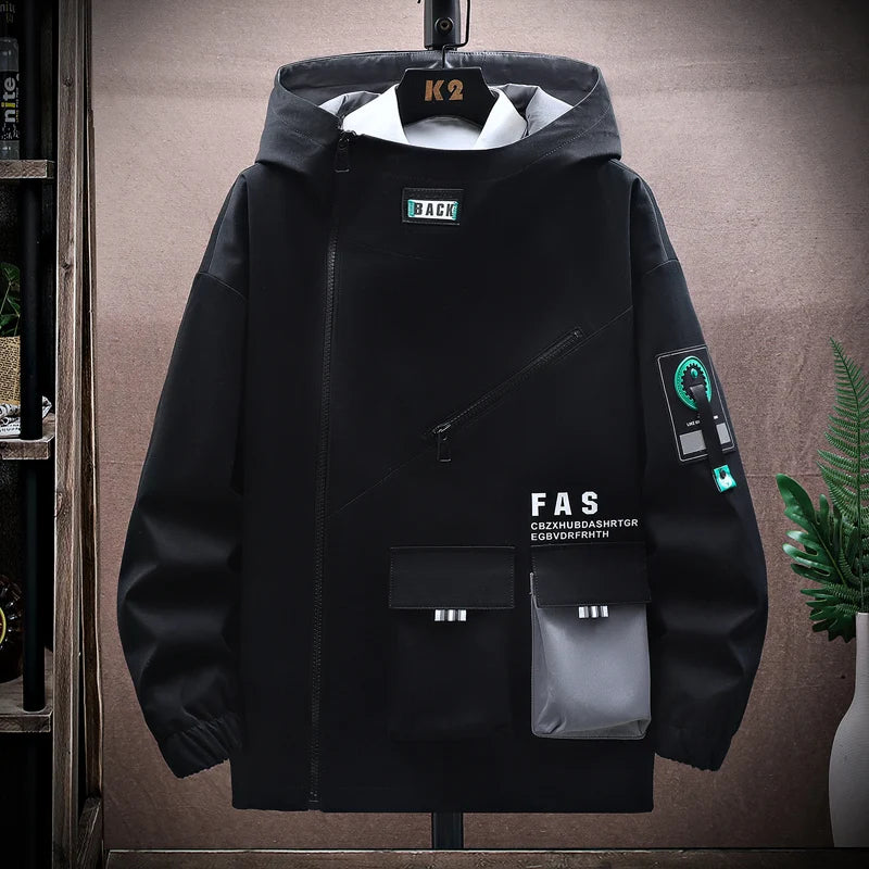 Fashion Men's Casual Hooded Jackets & Coats 2026 Spring Autumn Youth Streetwear Loose Windbreaker Quality Outdoor Tops Clothing
