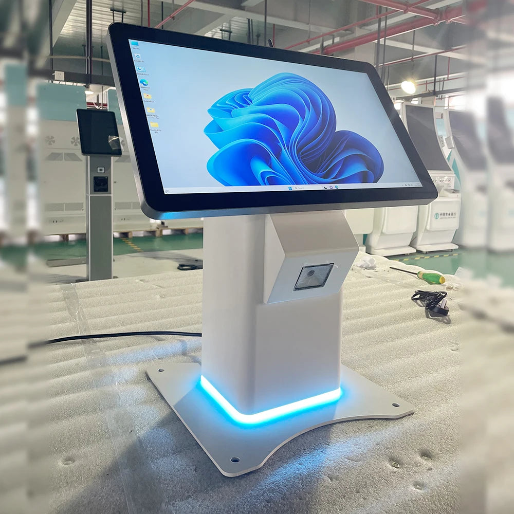 15.6Inch Desktop Self Service Kiosk Touch Screen Printer Scanner POS Holder Payment Kiosk Windows/Android for Shop Pharmacy