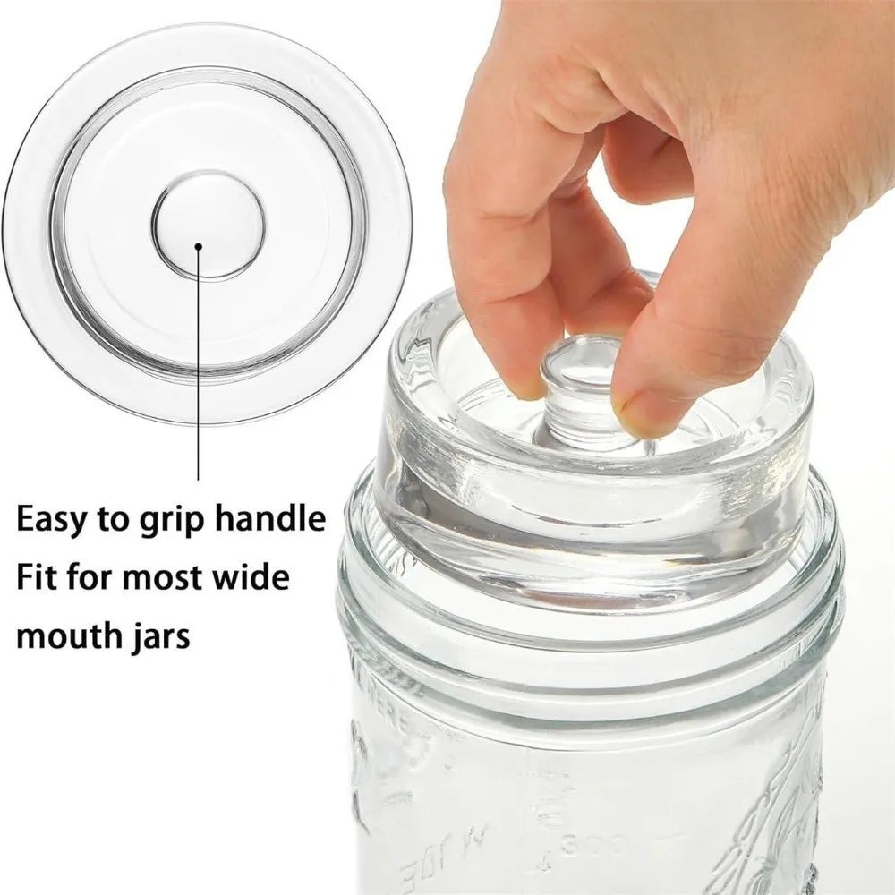 1 Pcs Fermented Glass Weights Clear with Handle Heavy Fermenting Weights Kitchen Gadgets Sealed Cheeseits Fermentation Household