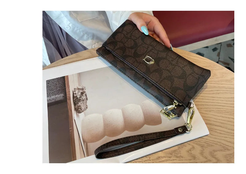 New Zipper Long Wallet For Women & Men, Multi Card Slot Billfold Purse, Wristlet Clutch Card Holder Coin Pocket Money Storage Ha