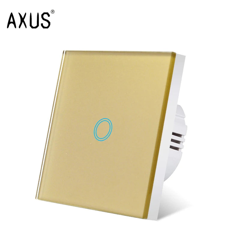 EU AC100-240V Tempered White Crystal Glass Touch Switch Panel Wall Light Switches Sensor Button 1/2/3Gang Lamp Interruttore