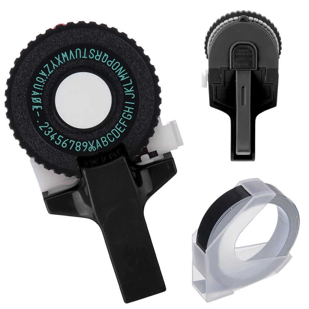 Tape-cutting Embossing Label Maker 108*56mm Alphanumeric Black DIY Letters Manual Numbers Plastic Printer Tool
