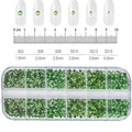 12Grid/1500PCS Shiny Crystal Nail Art Rhinestones SS4-16 Silver 3D Flatback Semicircler Nail Charms Gemstones for DIY Decoration