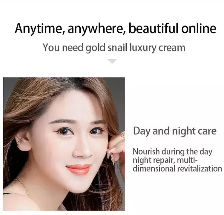 24K Gold Snail Collagen Face Cream Moisturizing Skincare Essential Brightening Anti- Aging Wrinkle Whitening Face Skin Care 50ml