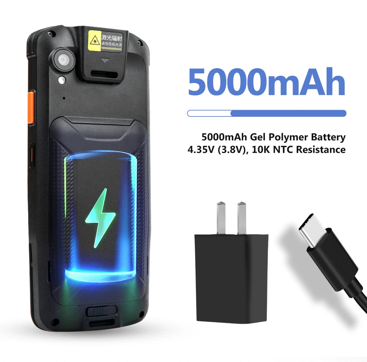 Android 14 Data Collector Wireless Wifi Bluetooth Handheld Terminal 1D 2D QR Barcode Scanner 3+32GB Running With Charger Station