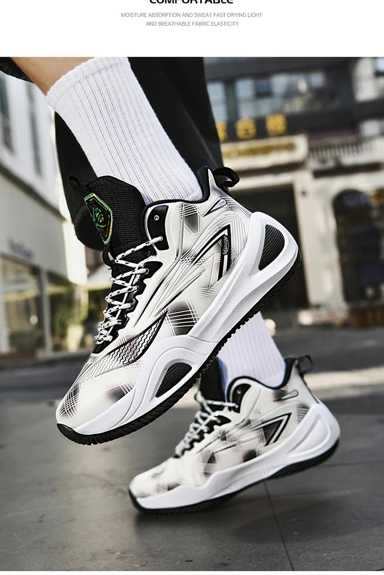 Men's Athletic Basketball Sneakers Breathable Cushioning Non-Slip Wearable Gym Training Running Shoes for Men And Women