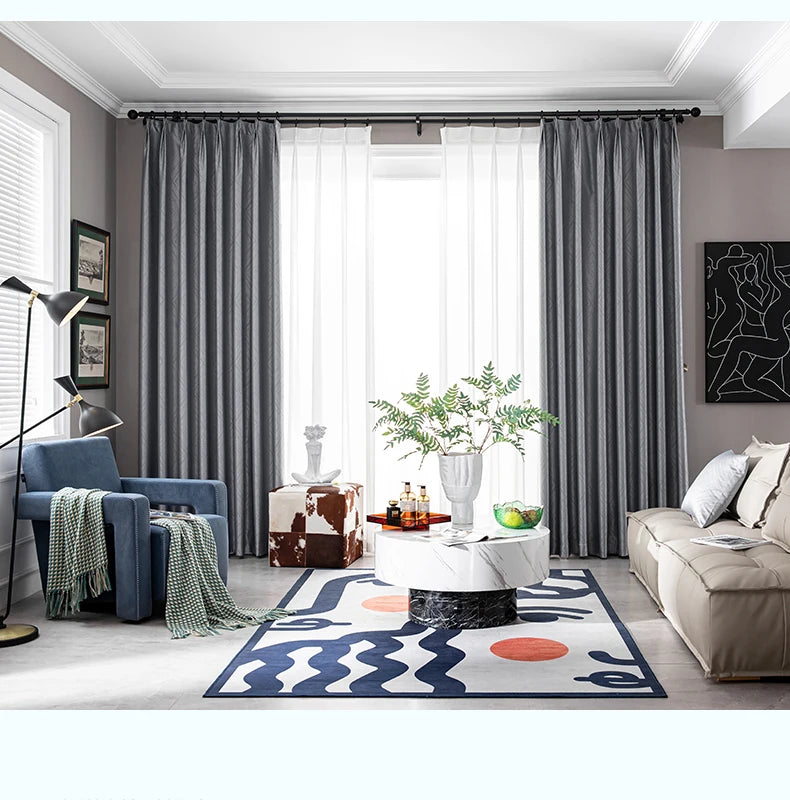 2025 Modern Light Luxury Fully Insulated Blackout Curtain Simple Sunscreen Bedroom Bay Window Curtains Soundproof Study Drapes