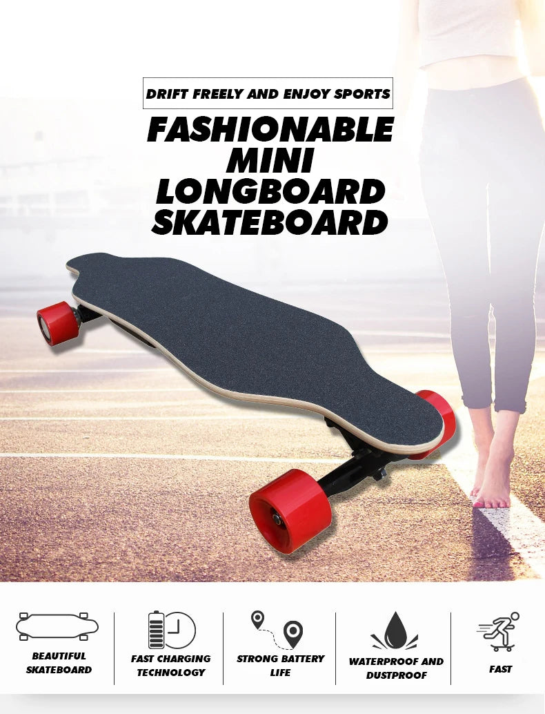 Electric Longboard for Adults High Speed Affordable Aluminum Deck with 90mm Polyurethane Wheels Customizable Colors for Boys