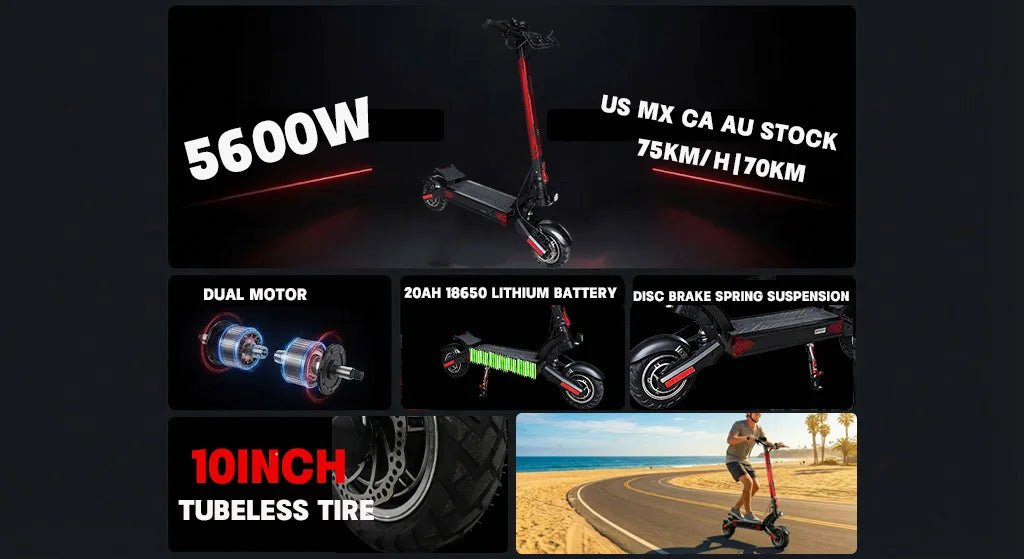 1200W-6000W SingleDual Motor Electric Scooter Adults 72V 60V 52V 48V Off Road Winter Snow Anti-Slip Foldable E-Scooter