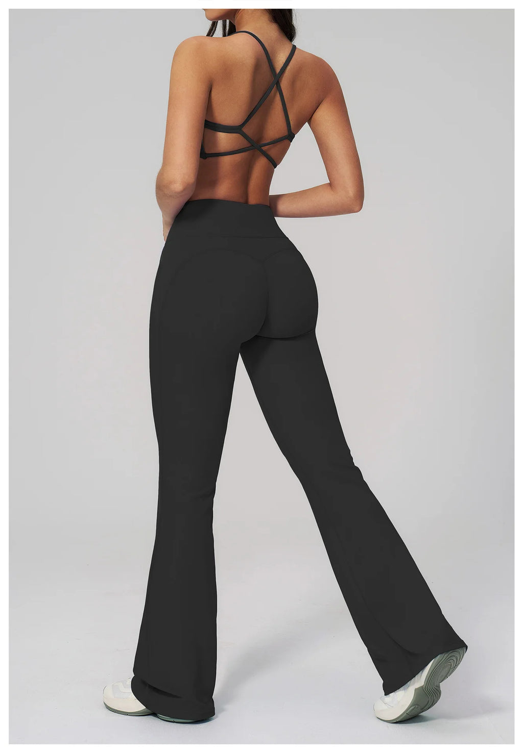 Women's Tracksuits 2PCS Flared Pants Yoga Set Gym Fitness Outfits Female Shockproof Sports Bra Yoga Workout Clothes Sports Sets