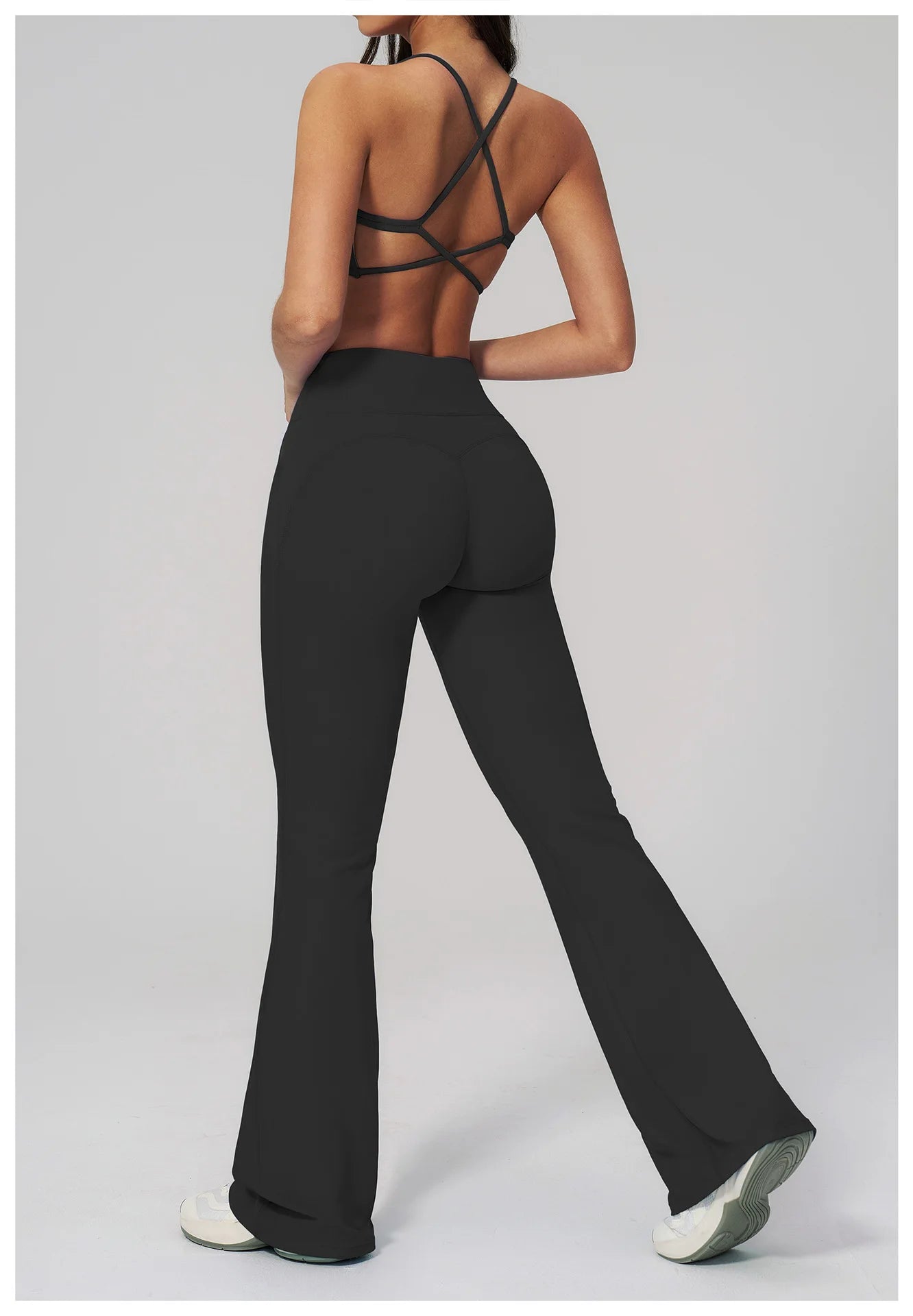 Women's Tracksuits 2PCS Flared Pants Yoga Set Gym Fitness Outfits Female Shockproof Sports Bra Yoga Workout Clothes Sports Sets
