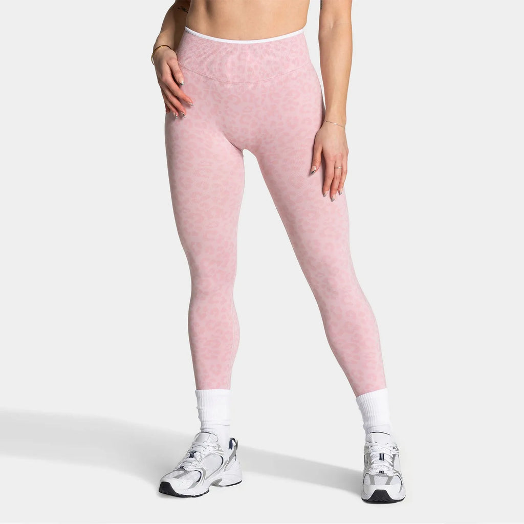 NO LOGO Women leopard print yoga fitness suit, contrasting edge sports bra high waisted leggings running cycling headband