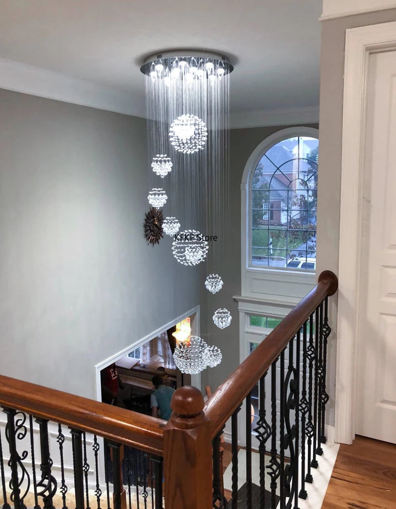 New Modern Crystal Led Chandelier Item Large Villa Salon Ceiling Lights Hotel Kitchen Staircase Living Room Decor Pendant Lamp