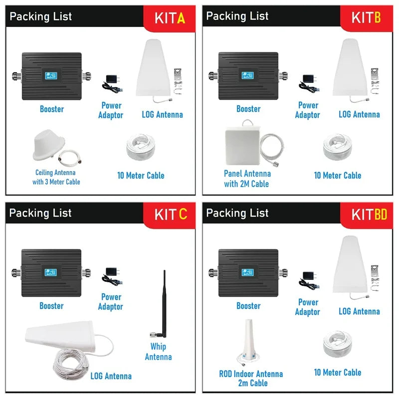 Dual 2-Band 1800 2100 MHZ Band B3 B1 Cellular Amplifier GSM DCS 4G LTE Cell Phone Signal Booster Network Repeater Boosters