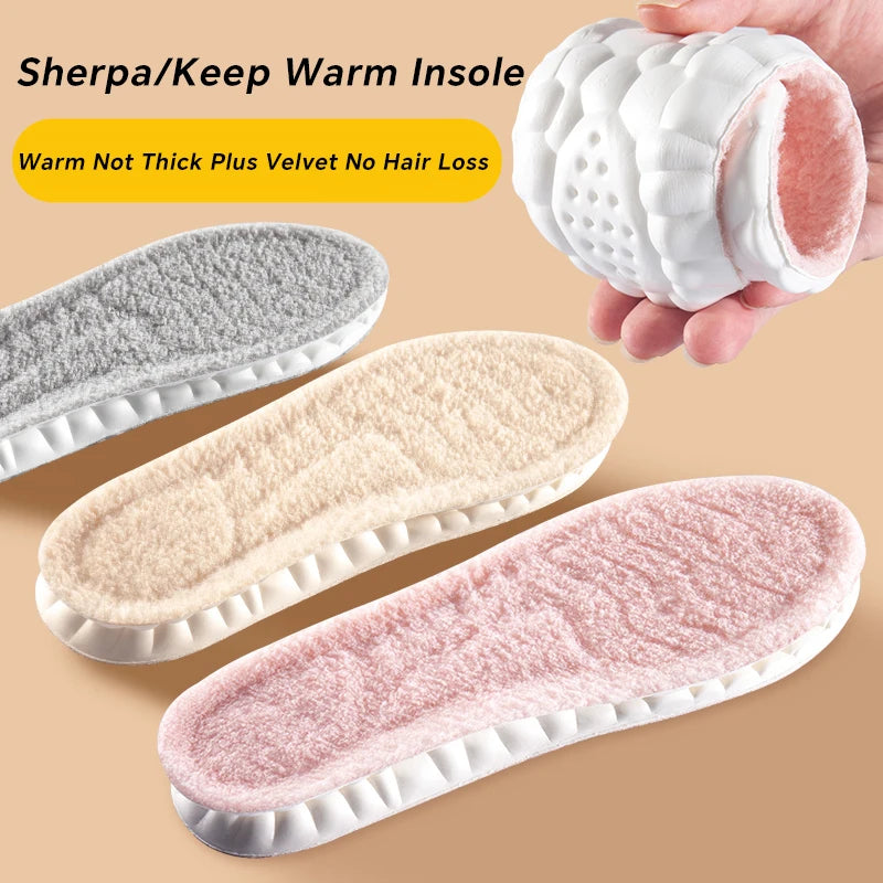 1Pairs Self Heating Insoles Thermostatic Thermal Insole Genuine Cashmere Massage Arch Support Shoe Pad Heated Pads Winter Women