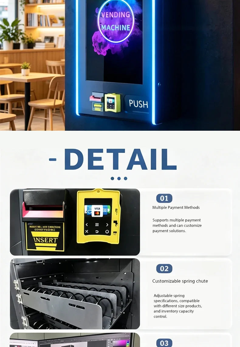 FL Wall-installed Self-service Kiosk 32 Inch Touchscreen All-in-one Payment Vending Machine for Airport Lounge Customized
