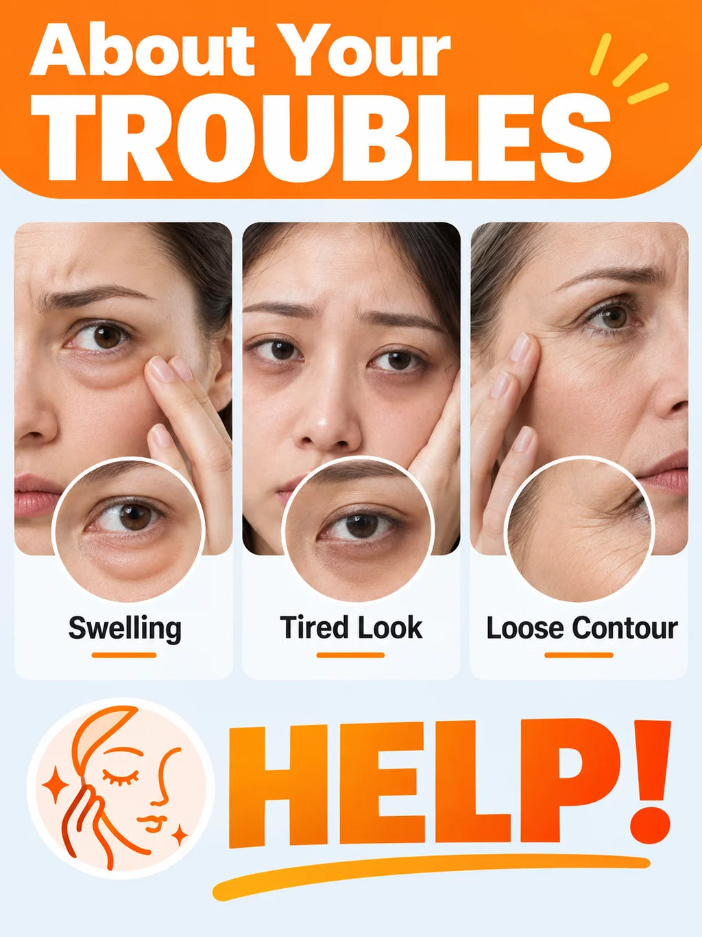 Eye Serum Set Promotes Firming Reduces Eye Bags Lightens Dark Circles Smoothes Fine Lines Care for Men Women