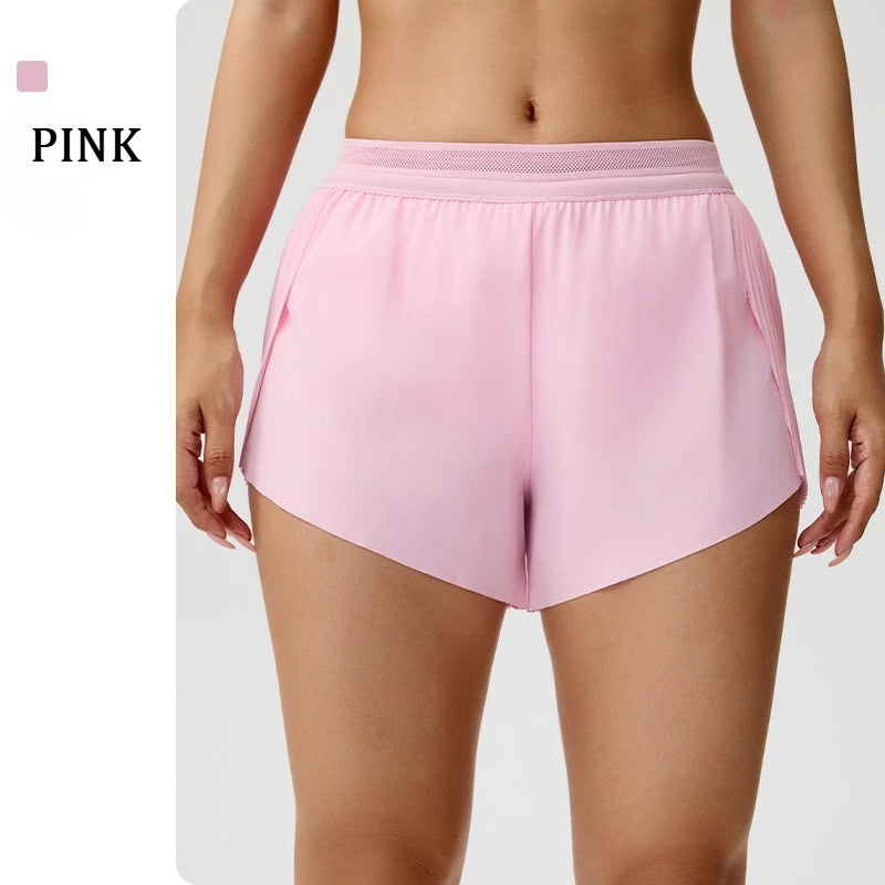 Breathable Fitness Shorts Women's Summer Cooling Tennis Yoga Pants Hidden Pocket Quick-drying Sports Fitness Shorts