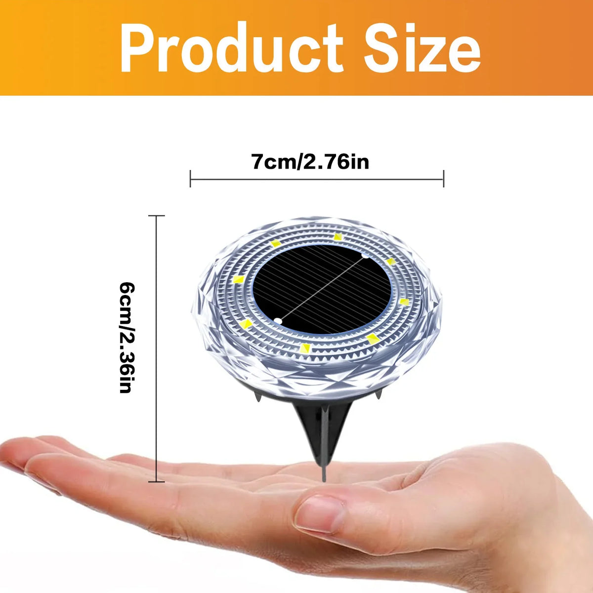 Solar LED Underground Light 8LED Outdoor Lawn Light Waterproof Path Light for Lawn Decoration Garden Terrace Courtyard