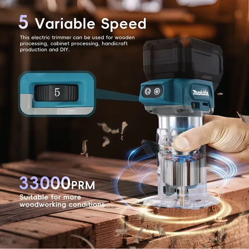 Makita DRT50 18V Brushless Cordless Trimmer Woodworking Trimming Slotting Milling Engraving Machine Power Tool