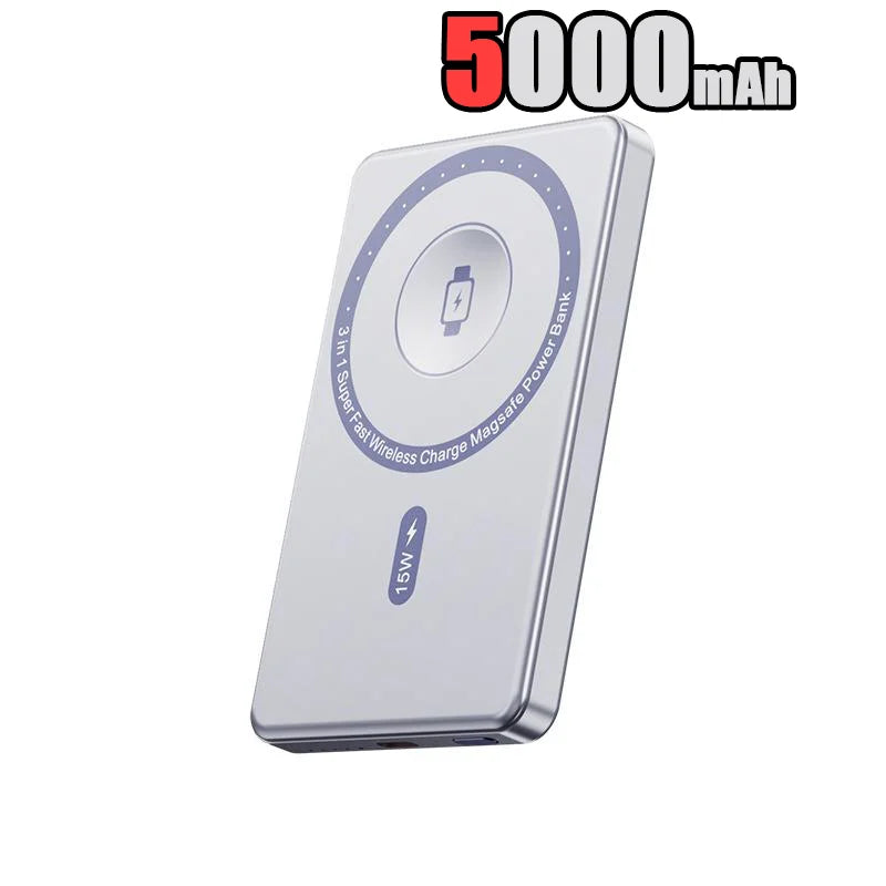 50000mAh Magnetic Power Bank PD20W Super Fast Charging Large Capacity Wireless External Battery for iPhone Huawei Watch