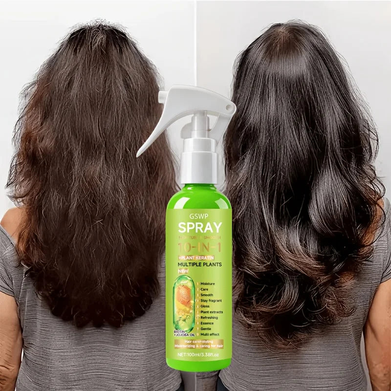 GSWP 10-In-1 Leave-In Hair Spray, Moisturizes and Smooths, While Providing Styling Moisture and Heat Protection. 100ml/200ml