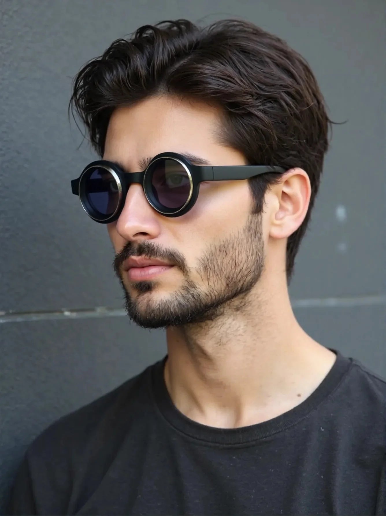 Men Sunglasses Fashion Retro Round Sun Glasses Classic Trendy Circular Outdoor Photography Accessory Eyewear UV400 Eyeglasses