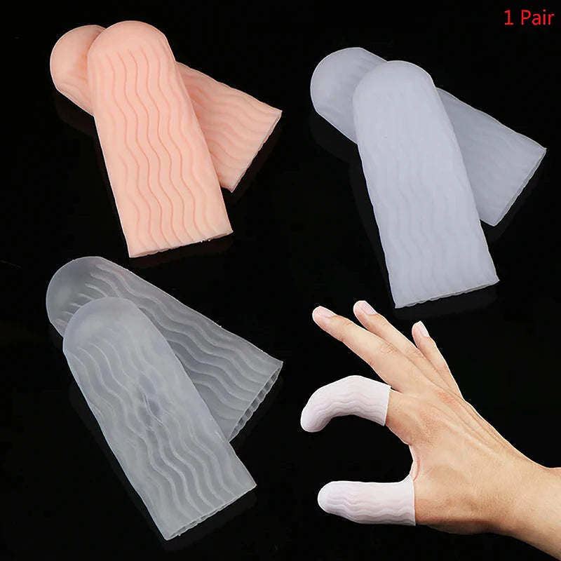 2Pcs Silicone Gel Tube Hand Bandage Finger Protector Anti-cut Heat Resistant Finger Sleeves Great Cooking Kitchen Tools
