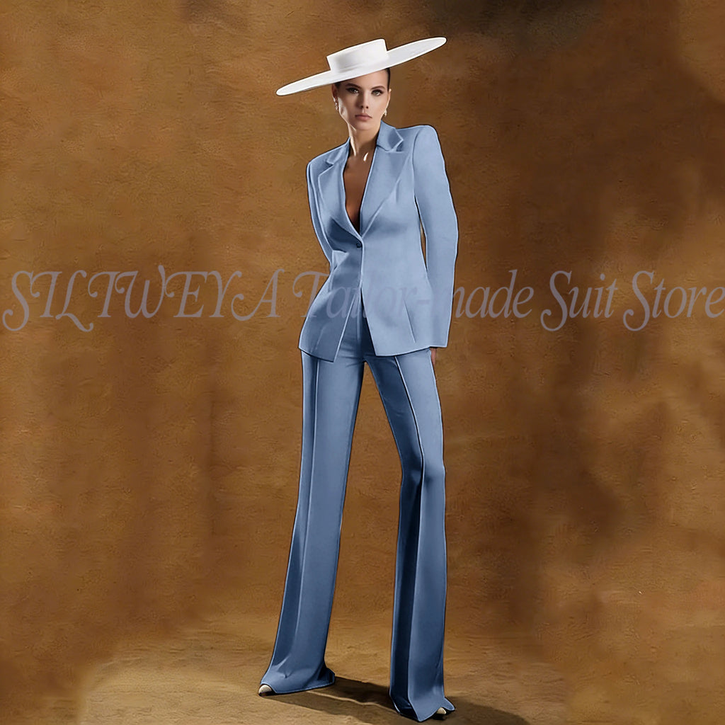 Ladies White Tailored Blazer Trousers Set Workplace Business Occasion Formal Attire 2026 Women Fashion Chic Office Commute Suit