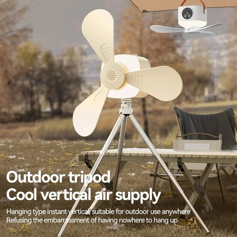2026 New Portable Rechargeable Ceiling Fan Wireless USB Hanging Fan for Student Dorm Bed Outdoor Camping