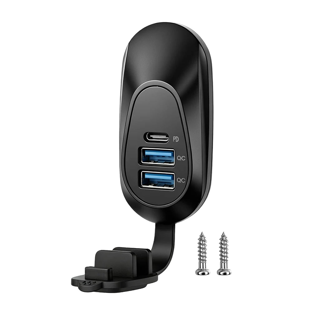 1-2pcs 48W 12V USB Outlet Panel Wall Mount Type-C PD3.0 & Dual QC3.0 Quick Charge Port Car Charger Socket for RV Boat Camper ATV