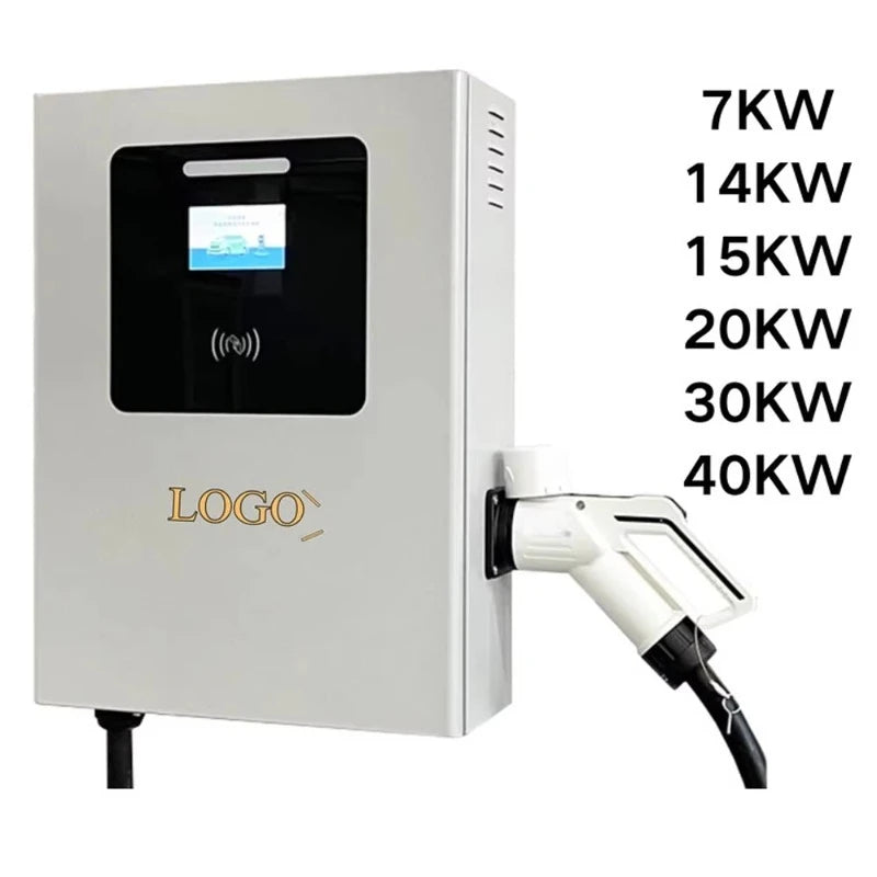 Wall-mounted DC Fast Charger 30kW EV Charging Pile with CCS2 / GBT for Office Building CE TUV Approved OEM Service Wholesale
