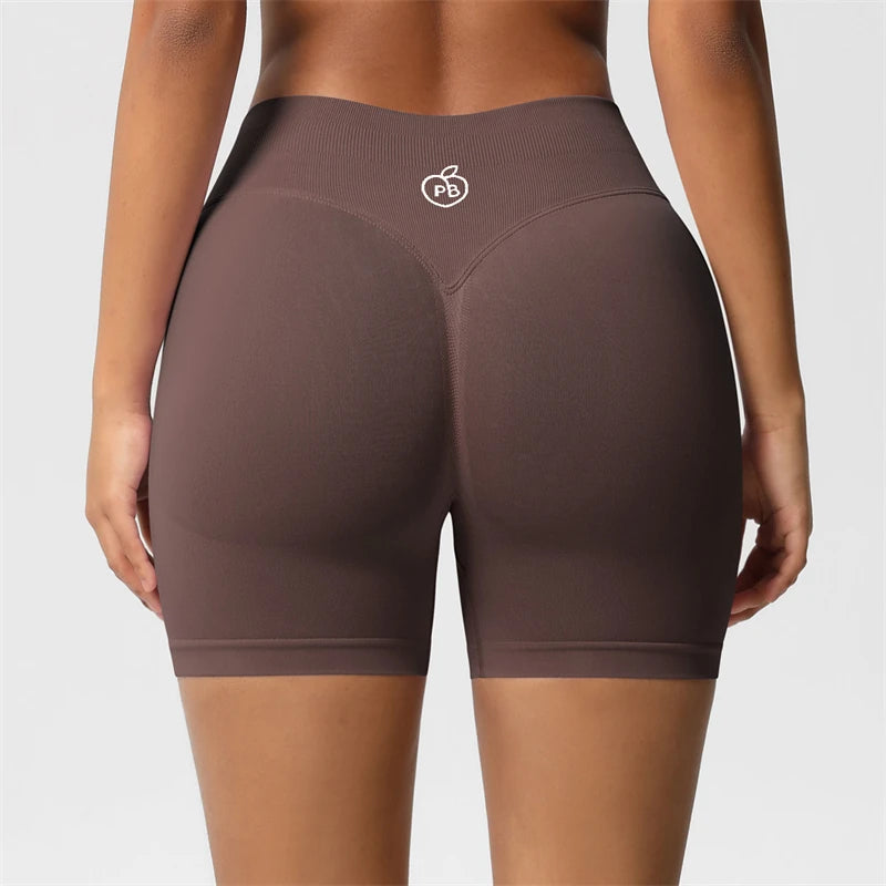 Women Bum Three Waist Sections Sports Shaping Shorts Seamless Sports Shorts For Women Cycling Jogging Fitness High Waist Push Up