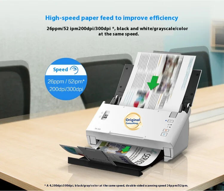 Epso n DS-410 A4 Automatic Document Scanner High-Speed Office Double-Sided Color Scanning with Continuous Paper Feeding in Stock