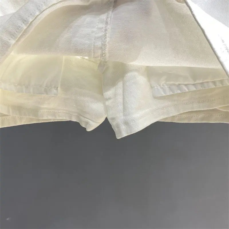 White A-word Denim Skirt Women's 2026 Summer New Slim Hip Anti-light Skirt