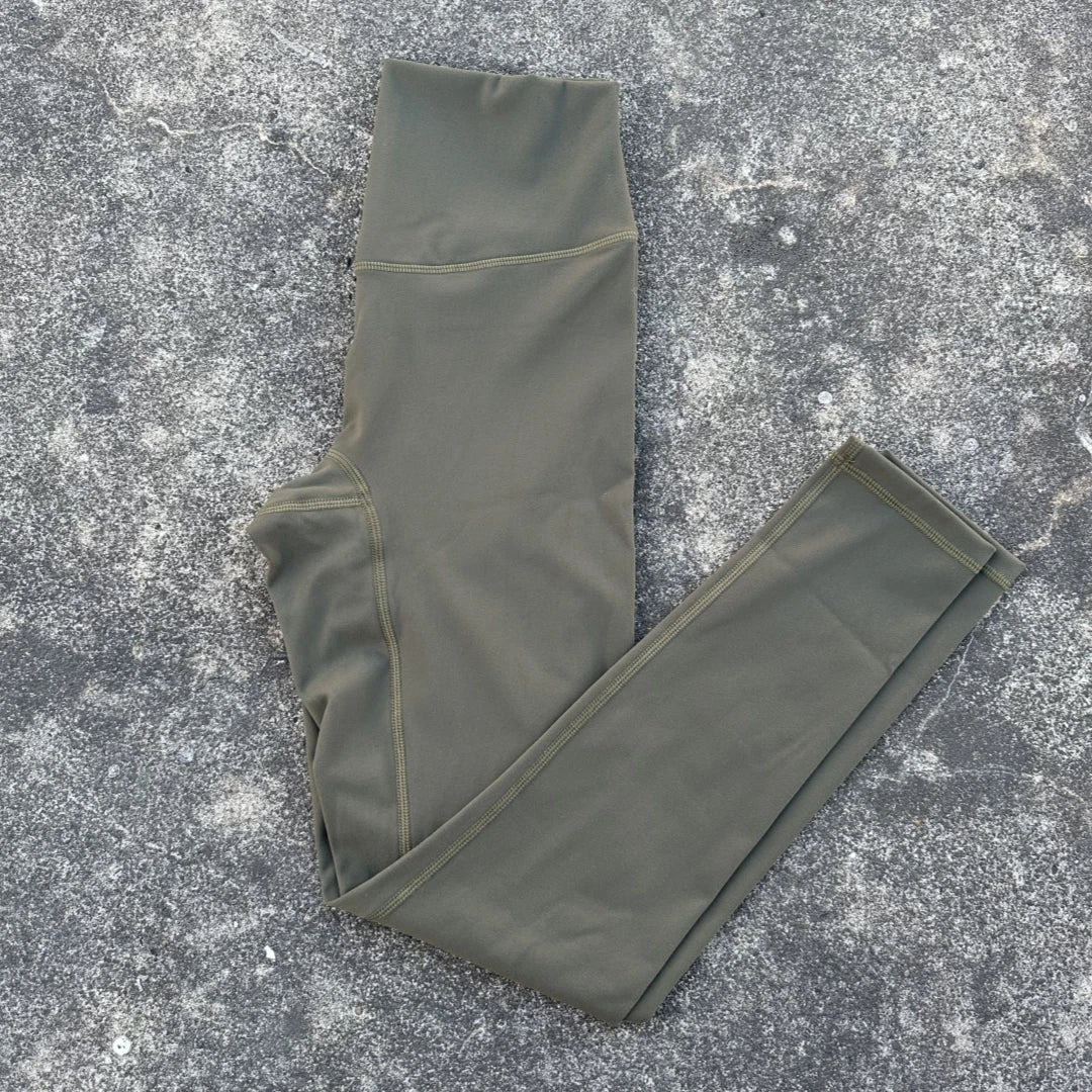 Solid Color Soft High Waist Yoga Legging Athletic Women Sport Pant Tight Butter Gym Fitness Workout Wear Training Compressible