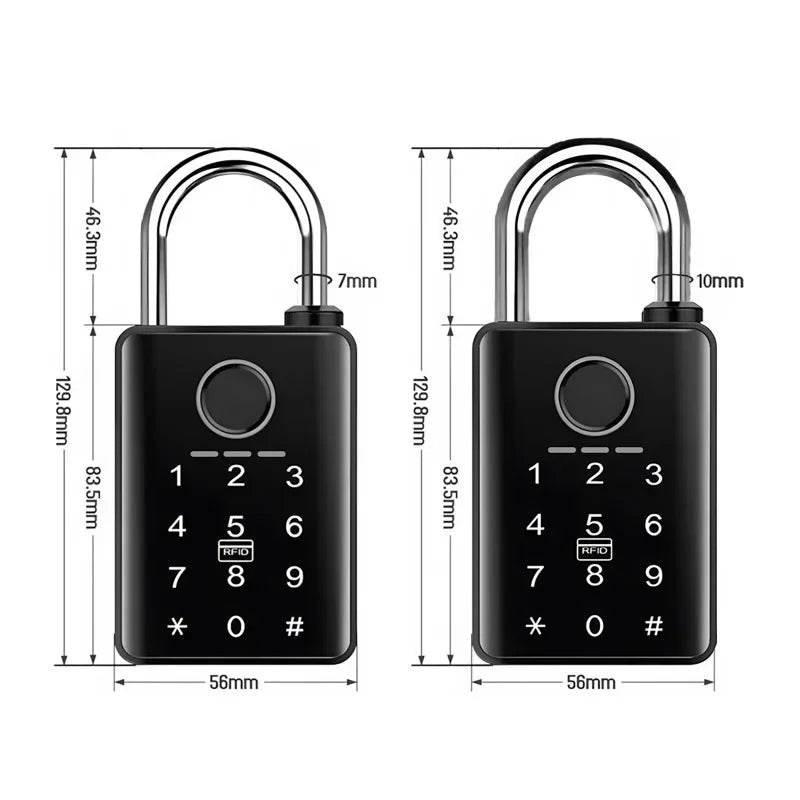 Tuya Smart Door Lock Fingerprint Padlock Password APP Card Key Unlock 7mm 10mm Smart Padlock Waterproof Electronic Lock