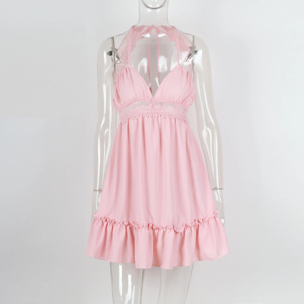 Sexy Strapless Floral  Waist Dress Cross-Border Elegant Cotton Blend Wrap Chest Style No Sleeve Summer New Arrival