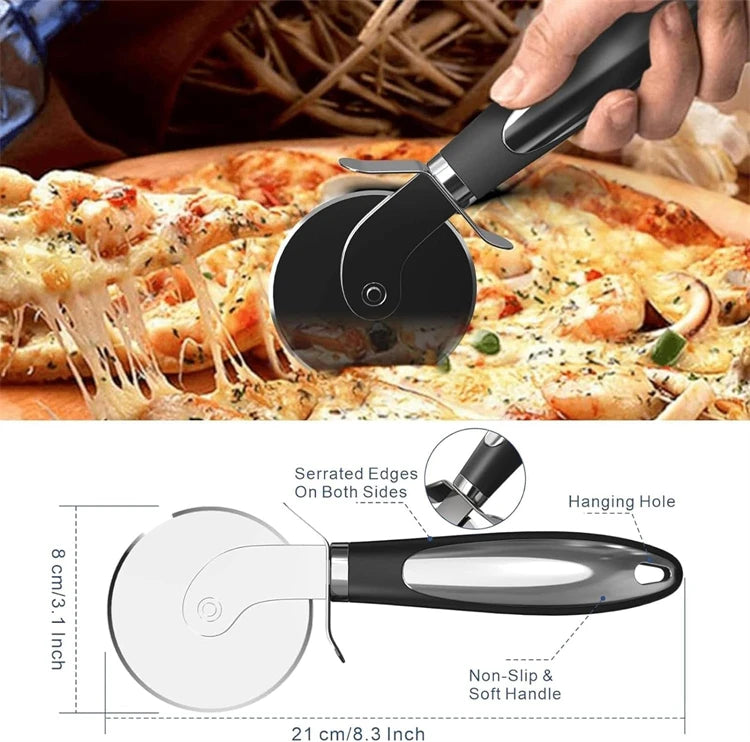 Premium Pizza Cutter Stainless Steel Pizza Cutter Wheel Super Sharp Pizza Slicer with Non-Slip Handle Kitchen Gadgets JT542