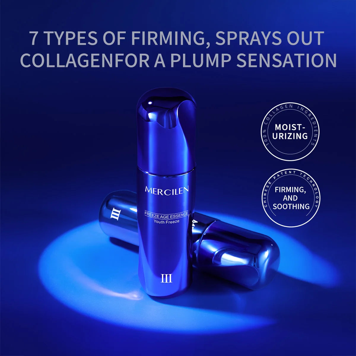 Mercilen Youth Freeze Essence 100ml, Contains Niacinamide, Hyaluronic Acid, Collagen, and Plant Squalane to Moisturize and Brighten Facial Skin, Making It Look Younger, Suitable for All Skin Types