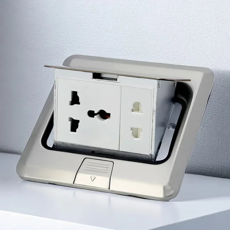 Electrical Switches Desktop Socket EU/Universal Power Outlet Hidden Type Pop Up Floor Socket For Meeting Room