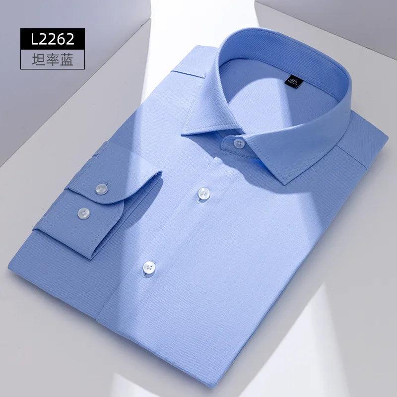 Windsor Collar French Shirt Men's Wrinkle-free Long-sleeved Twill Business Light Luxury Men's Casual Workwear Shirt for Men