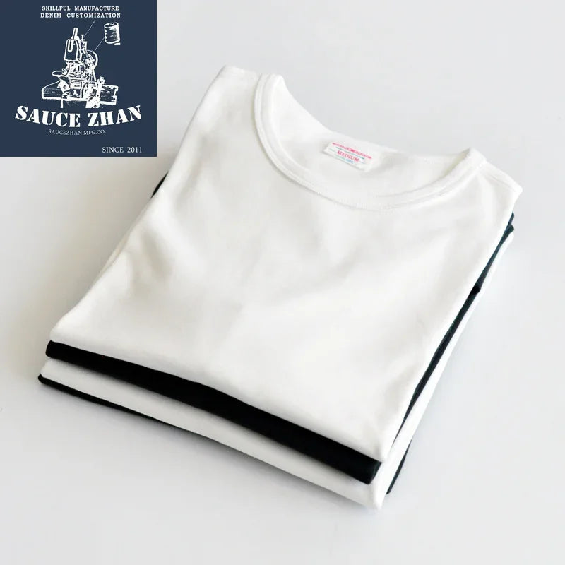 SauceZhan Tops & Tees Men's T-shirt Short Sleeve  Anti-Deformation Anti-Shrink Double-woven Fabric Cotton Soft Slim Fit