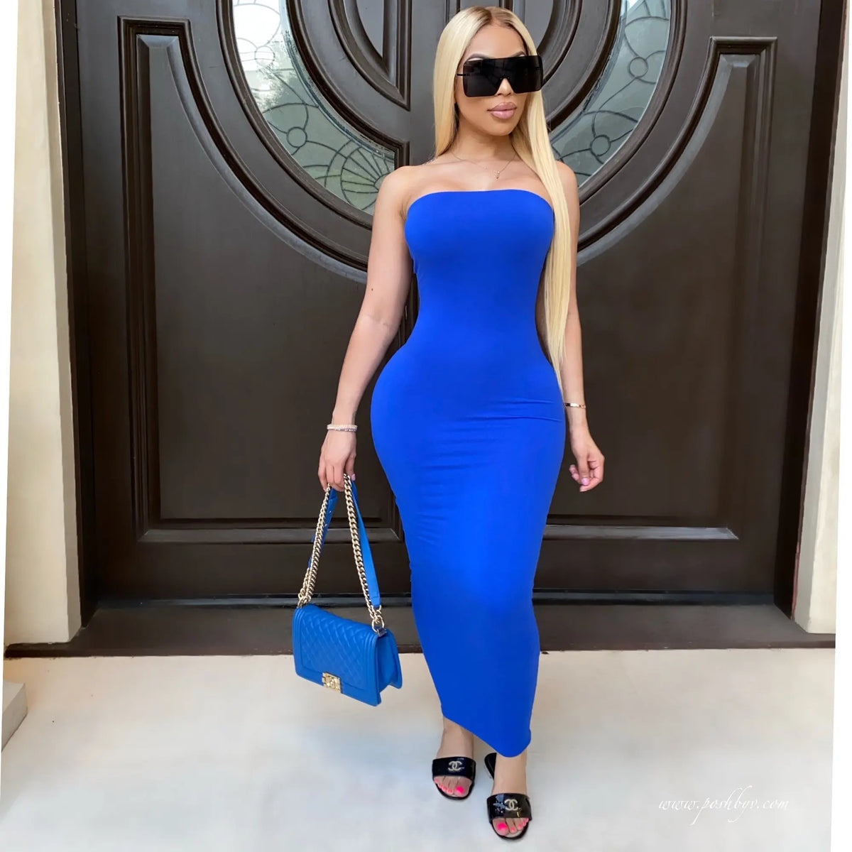 Summer Women's Sexy Sleeveless Chest Wrapped Long Beach Dress